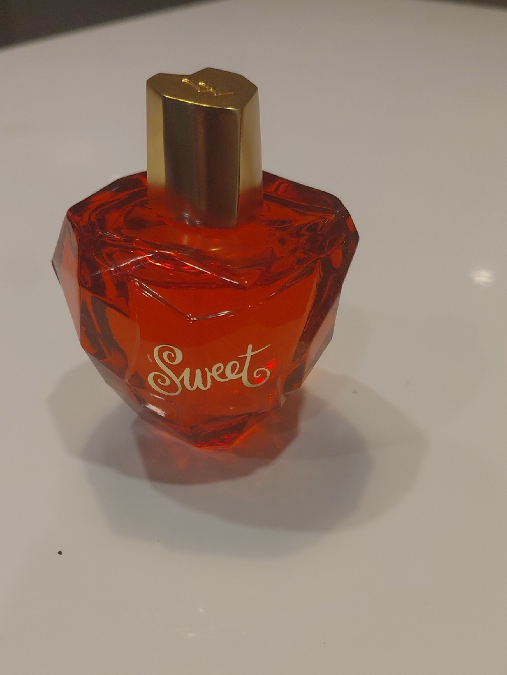 Red Faceted Glass Perfume Bottle